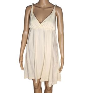 Raya Sun wrap front  twist strap cream  knit dress size M